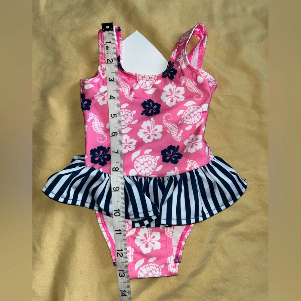 Flap Happy Kids UV 50 NWT Pink Ruffle Swimsuit Size 12M